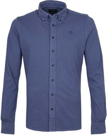 Profuomo Overhemd Garment Dyed Button Down Blauw