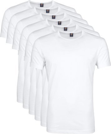 Wit T-Shirts 6Pack O-neck